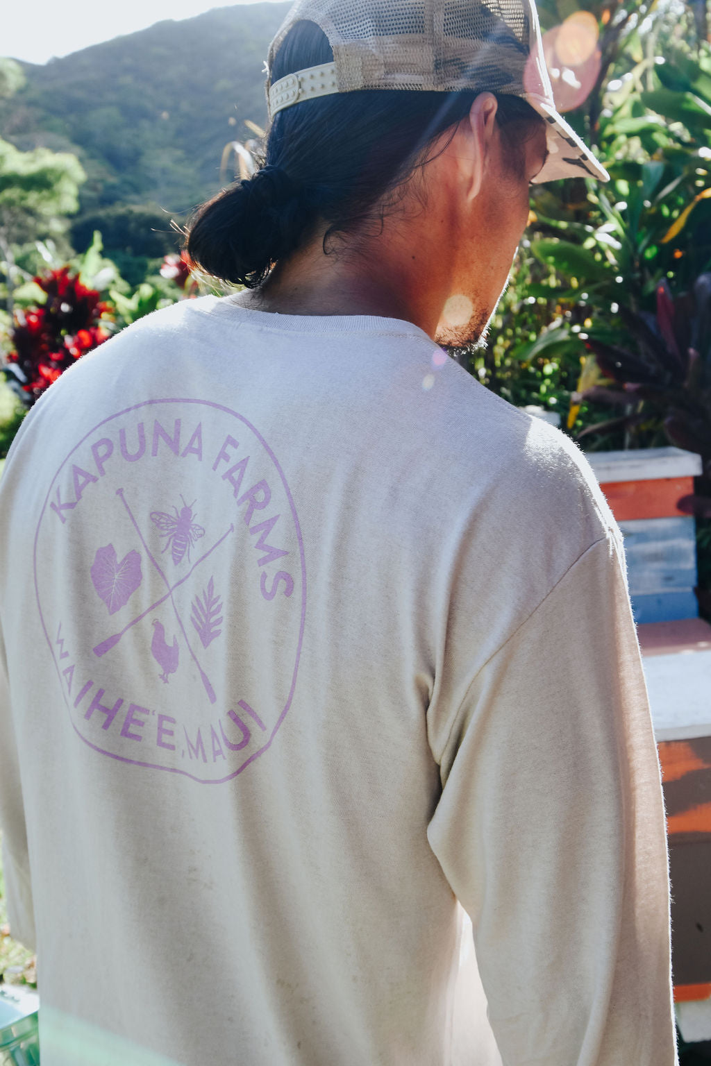 Kapuna Farms Unisex Long Sleeve - Sand